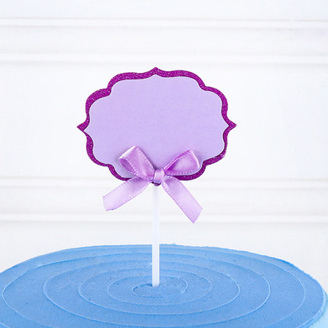 Narzędzie DIY do dekoracji urodzinowego ciasta - karta z możliwością pisania błogosławieństw, dwuwarstwowa kokarda, wtyczka, papierowa - Wianko - 8