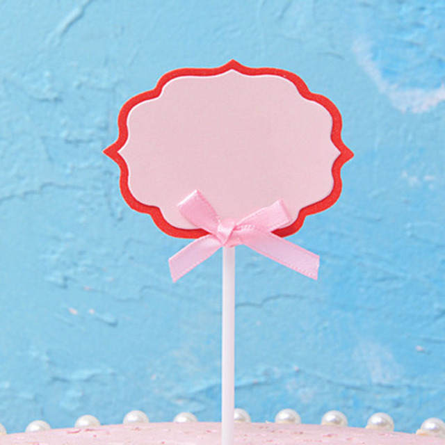 Narzędzie DIY do dekoracji urodzinowego ciasta - karta z możliwością pisania błogosławieństw, dwuwarstwowa kokarda, wtyczka, papierowa - Wianko - 5