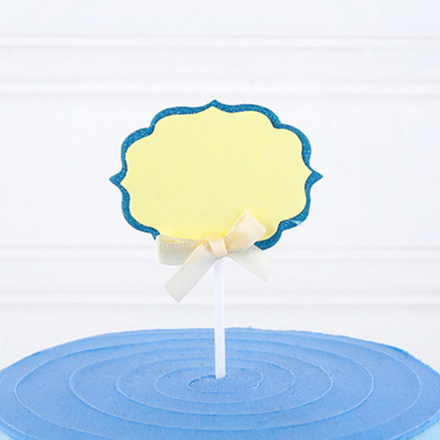 Narzędzie DIY do dekoracji urodzinowego ciasta - karta z możliwością pisania błogosławieństw, dwuwarstwowa kokarda, wtyczka, papierowa - Wianko - 9