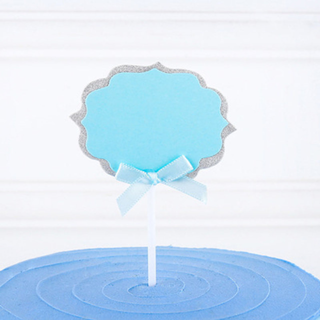 Narzędzie DIY do dekoracji urodzinowego ciasta - karta z możliwością pisania błogosławieństw, dwuwarstwowa kokarda, wtyczka, papierowa - Wianko - 7