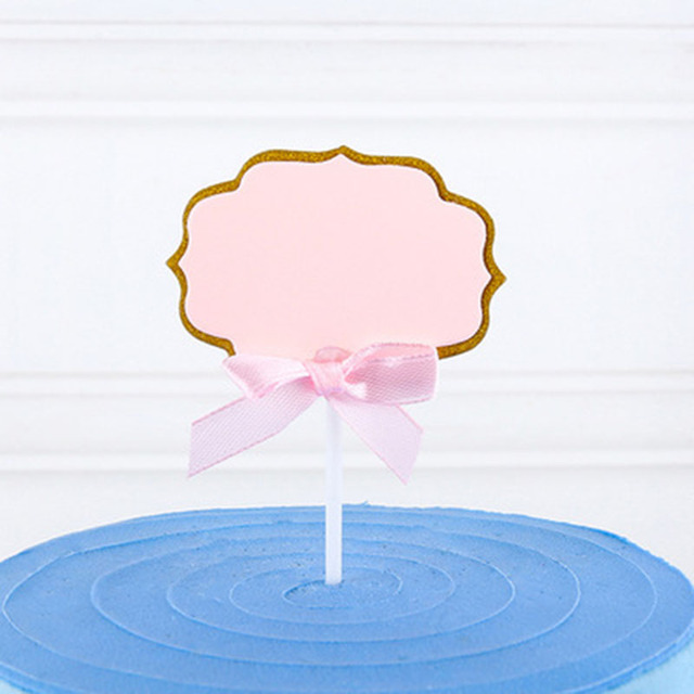 Narzędzie DIY do dekoracji urodzinowego ciasta - karta z możliwością pisania błogosławieństw, dwuwarstwowa kokarda, wtyczka, papierowa - Wianko - 6