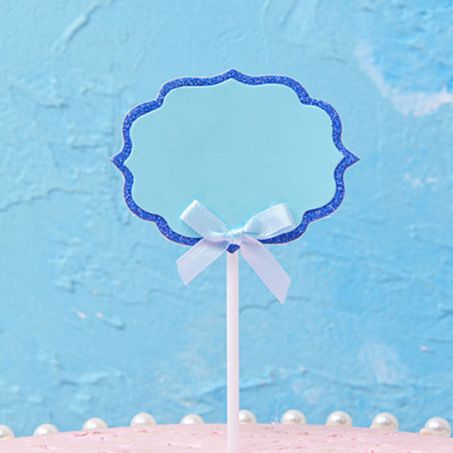 Narzędzie DIY do dekoracji urodzinowego ciasta - karta z możliwością pisania błogosławieństw, dwuwarstwowa kokarda, wtyczka, papierowa - Wianko - 4