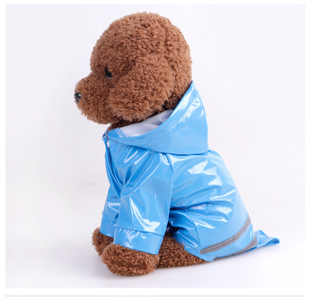 Lato na zewnątrz: S-XL płaszcz przeciwdeszczowy z kapturem dla psów - PU, wodoodporna odzież dla zwierząt domowych - Wianko - 7