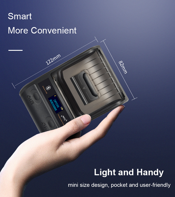 Przenośna ręczna drukarka termiczna do etykiet i pokwitowań z Bluetooth, NFC i kodami QR, w zestawie 10 kolorowych rolek, do druku etykiet kablowych - Wianko - 19
