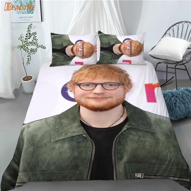 Zestaw pościeli 3 sztuki Ed Sheeran - poszewki na poduszki, wyjątkowa moda do sypialni - Wianko - 6