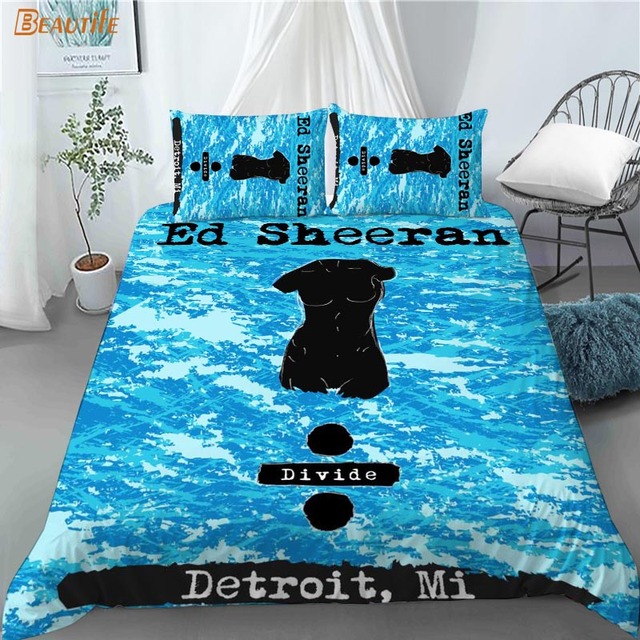 Zestaw pościeli 3 sztuki Ed Sheeran - poszewki na poduszki, wyjątkowa moda do sypialni - Wianko - 7