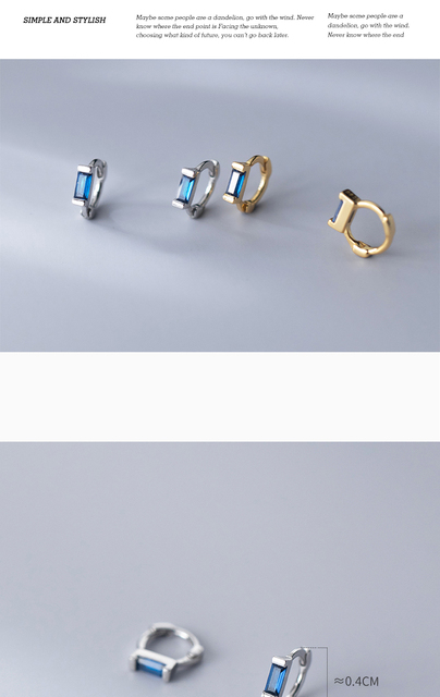 Cyrkonia geometryczna kolczyki ucha ze srebra Sterling 925 dla kobiet i mężczyzn - Wianko - 5