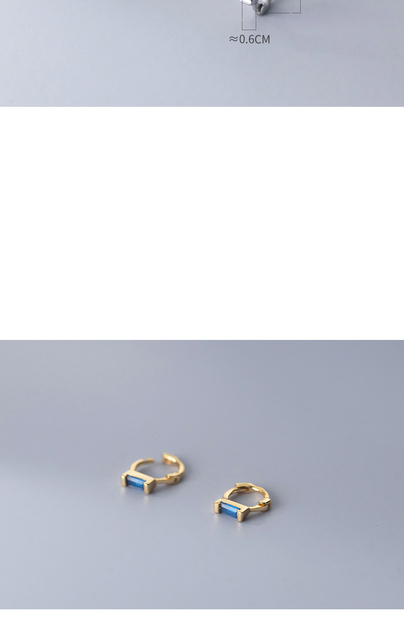Cyrkonia geometryczna kolczyki ucha ze srebra Sterling 925 dla kobiet i mężczyzn - Wianko - 6