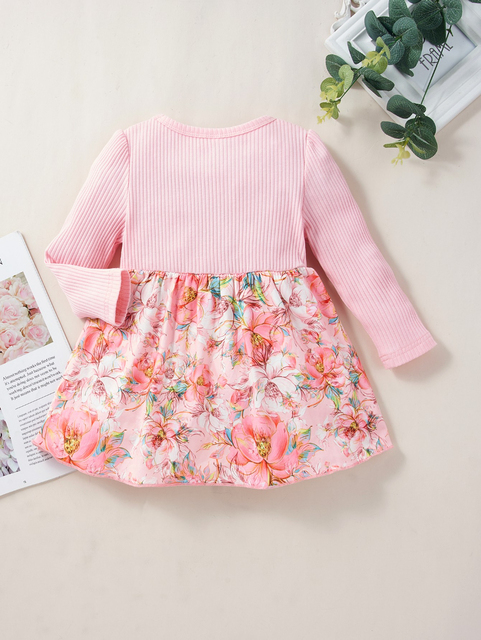 Zestaw dla niemowląt: T-shirt, spódnica i pończochy w różowym kwiatowym wzorze dla dziewczynek - Wianko - 12