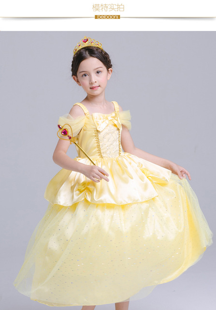 Belle sukienka dla dziewczynek - Księżniczka Dziewczyna Urodziny Halloween Kostium - Wianko - 11