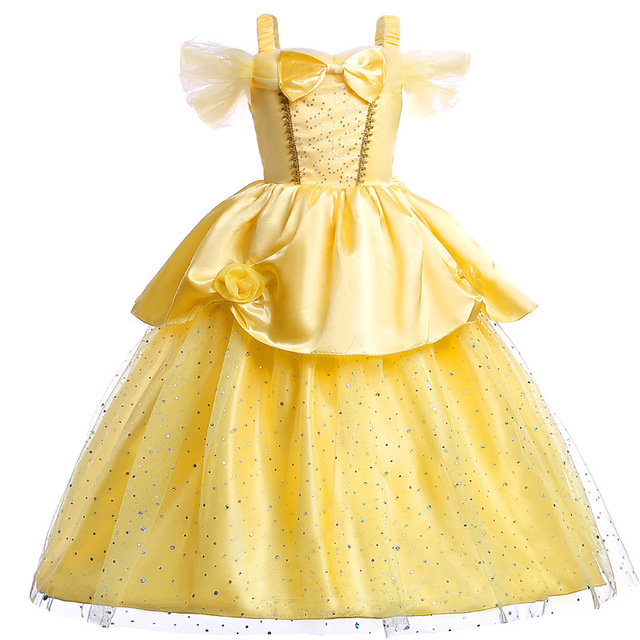 Belle sukienka dla dziewczynek - Księżniczka Dziewczyna Urodziny Halloween Kostium - Wianko - 5