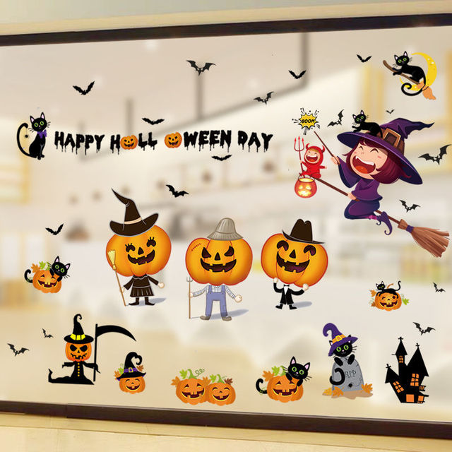 Naklejka ścienna Halloween - czarownica, dynia, drzewo - dekoracje ścienne do pokoju dziecięcego i przedszkola - Wianko - 19