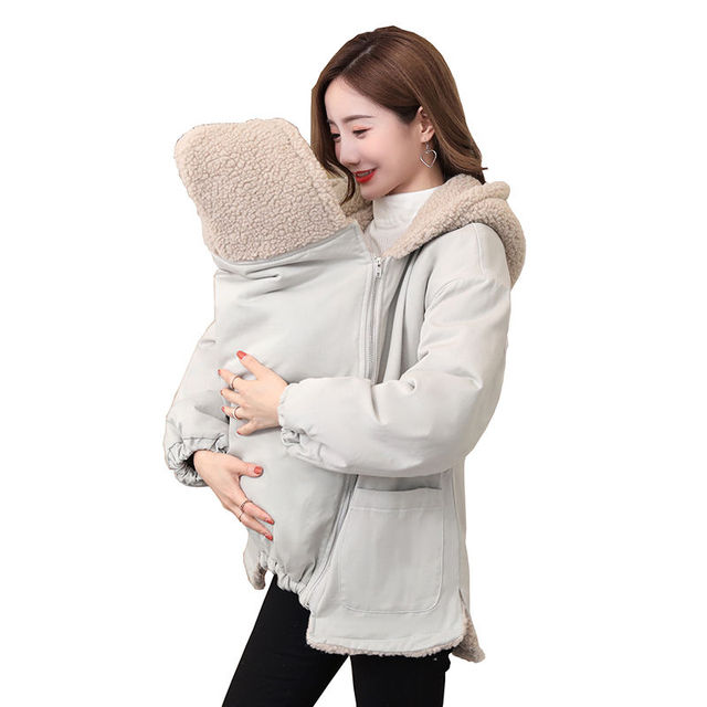 Płaszcz ciążowy z kapturem nosidełko dla dziecka - Wianko - 6