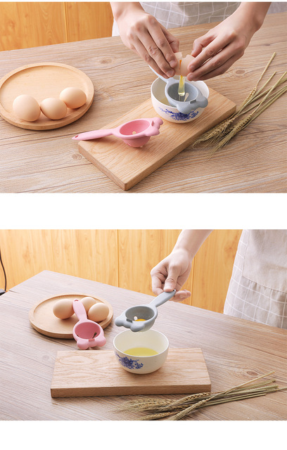 Biały separator jaj oraz sitko do pieczenia - przyrząd kuchenny wielokolorowy - Wianko - 6