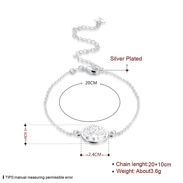 Srebrne obrączki z drzewem życia - 925 srebro, koreańska biżuteria na kostki, modne sandały, letnie akcesoria dla kobiet Tobillera - Wianko - 5