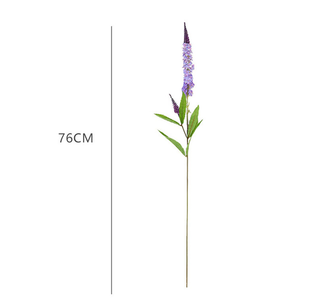 Fioletowe sztuczne kwiaty lawendowego koloru z jedwabiu o długości 76cm do dekoracji wnętrz i ślubnego tła - Wianko - 5