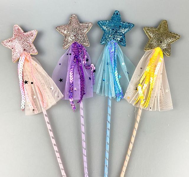 Magiczna różdżka z wiszącymi kolczykami brokatowymi dla dzieci - Princess Dress-up - Wianko - 5