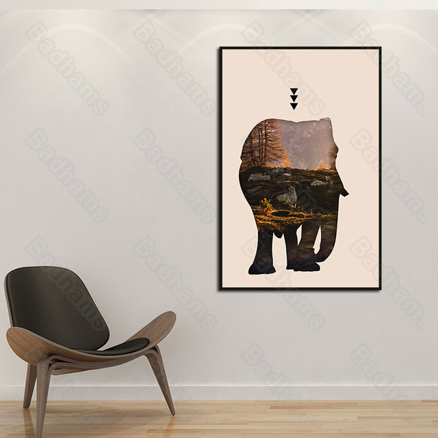 Obraz słoń na płótnie do dekoracji wnętrza domu w nowoczesnym stylu. Idealny do powieszenia w sypialni, korytarzu, jadalni lub na ganek - Wianko - 6