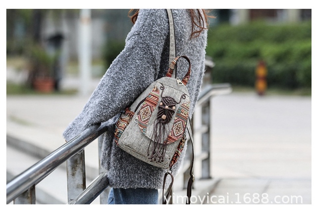 Nowy plecak etniczny w stylu chińskim, ręcznie tkany, idealny na wypoczynek i podróże - Wianko - 31