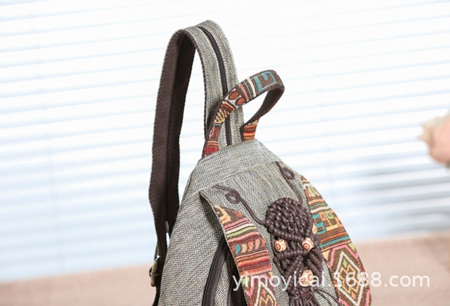 Nowy plecak etniczny w stylu chińskim, ręcznie tkany, idealny na wypoczynek i podróże - Wianko - 8