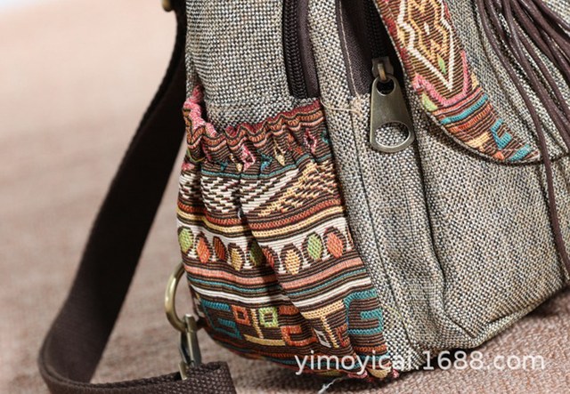 Nowy plecak etniczny w stylu chińskim, ręcznie tkany, idealny na wypoczynek i podróże - Wianko - 13