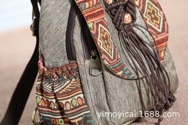 Nowy plecak etniczny w stylu chińskim, ręcznie tkany, idealny na wypoczynek i podróże - Wianko - 12