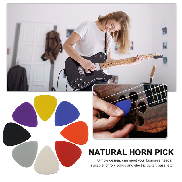 Plektrony folkowej gitary o grubości 0.8mm - lekkie instrumenty muzyczne, różne kolory - Wianko - 3