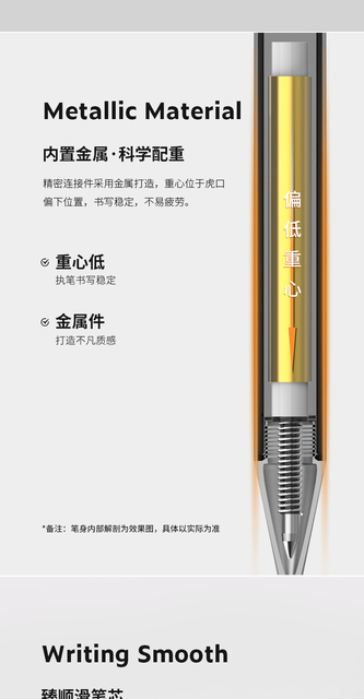 Długopis żelowy Xiaomi Nusign czarny 0.5MM + wymienny wkład czarny - Wianko - 4