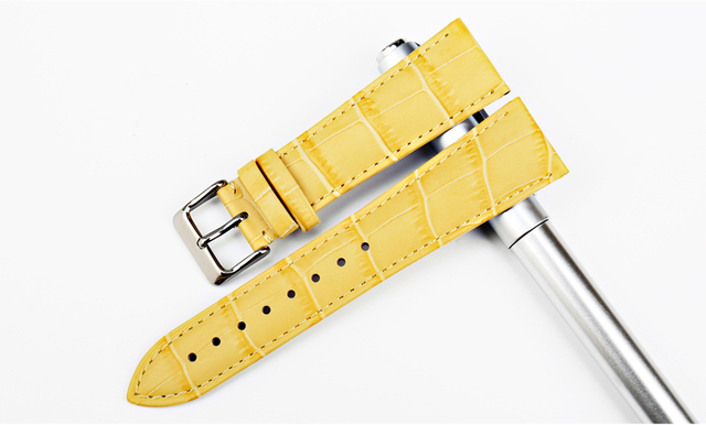 Pasek do zegarka MAIKES z żółtej skóry naturalnej z wzorkiem aligatorem dla Daniel Wellington - Wianko - 29