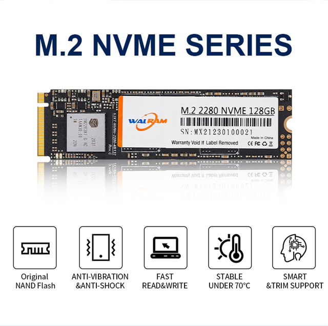 SSD Walram M.2 - 128GB/256GB/512GB/1TB/2TB - Wewnętrzny dysk twardy SSD M.2 NVMe PCIe do laptopów MSI - Wianko - 2