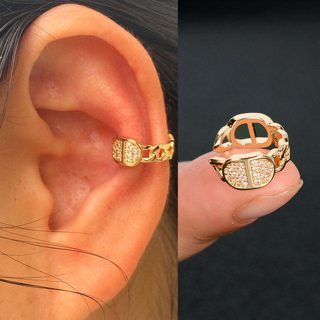 Nausznice Ear Cuff bez Piercing z cyrkoniami - kształt klips do ucha z geometrycznym krzyżem - biżuteria dla kobiet i dziewcząt - Wianko - 10