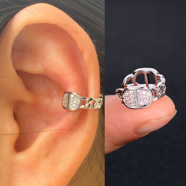 Nausznice Ear Cuff bez Piercing z cyrkoniami - kształt klips do ucha z geometrycznym krzyżem - biżuteria dla kobiet i dziewcząt - Wianko - 9