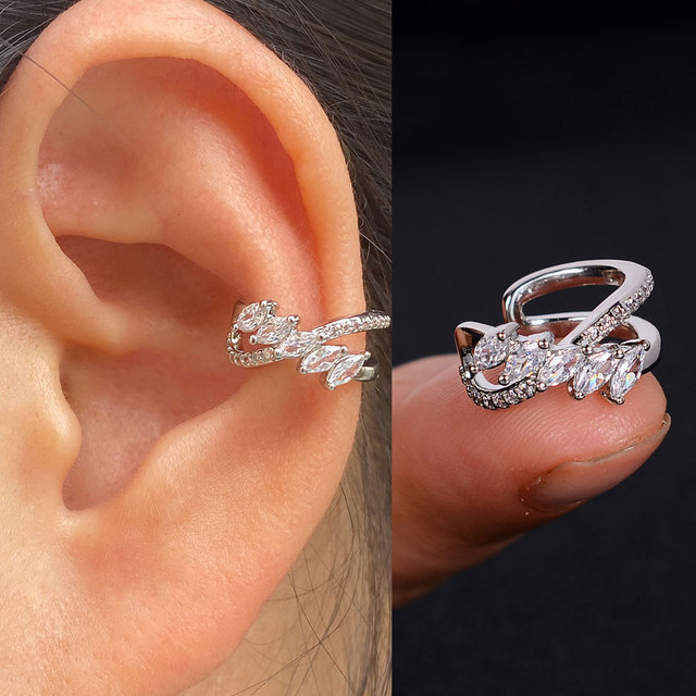 Nausznice Ear Cuff bez Piercing z cyrkoniami - kształt klips do ucha z geometrycznym krzyżem - biżuteria dla kobiet i dziewcząt - Wianko - 19