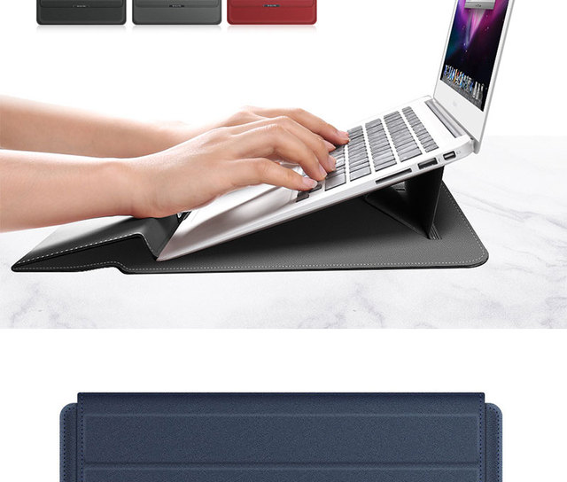 Bezpłatna skórzana torba na laptopa 12-15,6 cala dla MacBook Air/Pro - dostosowana, przenośna - Wianko - 4