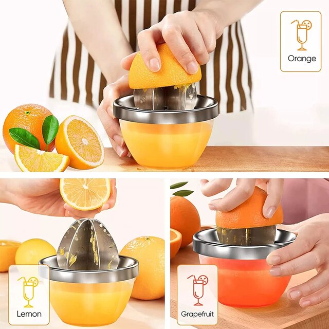 Sokowirówka do pomarańczy i cytryn, ręczna wyciskarka z przezroczystą miarką do kuchni - Wianko - 8