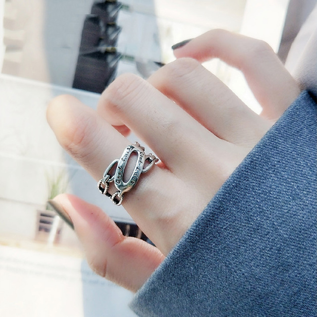 Podwójny owalny pierścionek LIVVY, srebrny kolor, gorący trend, biżuteria dla uroczych kobiet - Wianko - 16