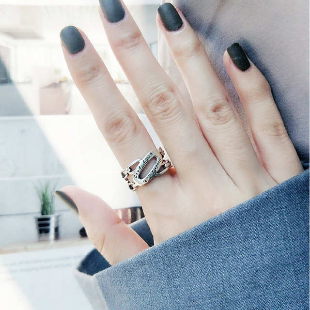 Podwójny owalny pierścionek LIVVY, srebrny kolor, gorący trend, biżuteria dla uroczych kobiet - Wianko - 10