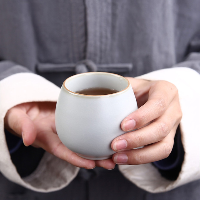Zestaw naczyń do herbaty - Retro piec ceramiczny filiżanka podróżna, duży kubek, ręcznie wykonany - Wianko - 2