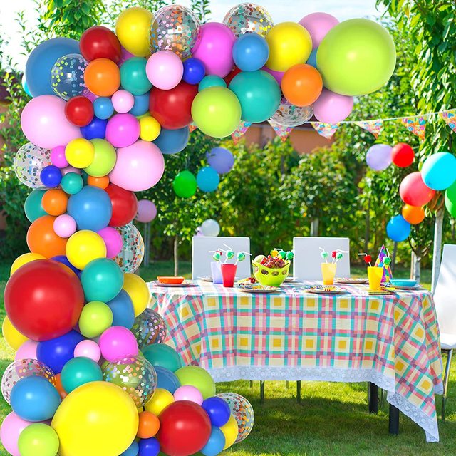 Zestaw 146 sztuk Konfetti Multicolor Latex Balloon Garland - Rainbow, idealny do dekoracji wesel, urodzin i bociankowych imprez - Wianko - 2