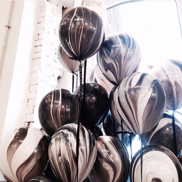 Partia 4 sztuk balonów helowych z czarnego marmuru, 40 cali, idealnych do imprezy Reveal Party lub urodzin - 2018 numer - Wianko - 3