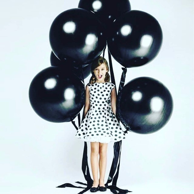 Partia 4 sztuk balonów helowych z czarnego marmuru, 40 cali, idealnych do imprezy Reveal Party lub urodzin - 2018 numer - Wianko - 1