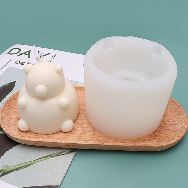 Forma do ciasta 3D Fat Bear - DIY trójwymiarowe, silikonowe, Food Grade, do dekoracji tortów weselnych - z motywem słodkiej miłości niedźwiedzia polarnego - Wianko - 1