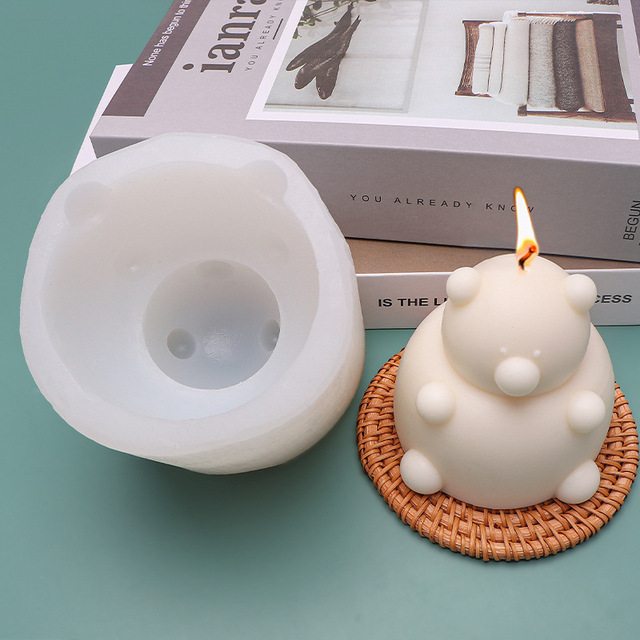 Forma do ciasta 3D Fat Bear - DIY trójwymiarowe, silikonowe, Food Grade, do dekoracji tortów weselnych - z motywem słodkiej miłości niedźwiedzia polarnego - Wianko - 2