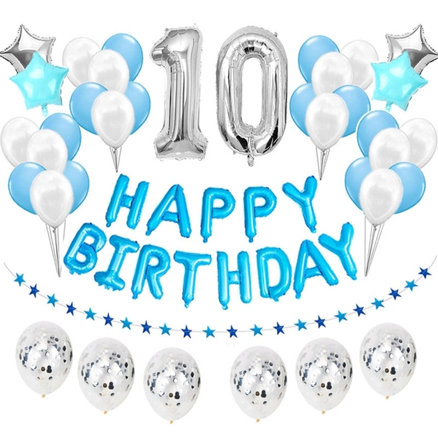 37 sztuk srebrnych balonów z cyfrą 1-9 dla chłopców na pierwsze urodziny - książę 18 30 - Wianko - 10