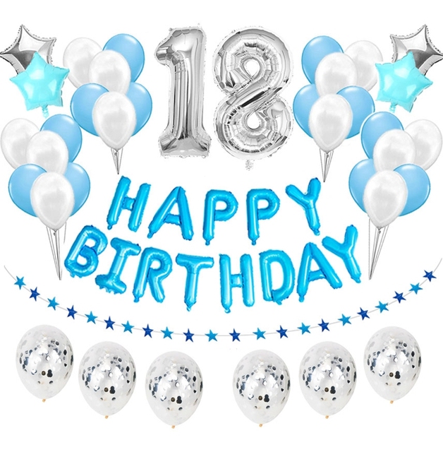 37 sztuk srebrnych balonów z cyfrą 1-9 dla chłopców na pierwsze urodziny - książę 18 30 - Wianko - 12