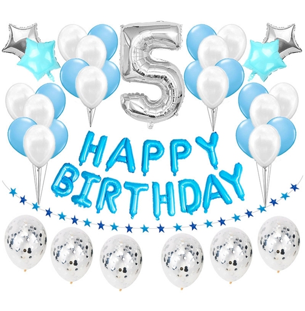 37 sztuk srebrnych balonów z cyfrą 1-9 dla chłopców na pierwsze urodziny - książę 18 30 - Wianko - 8