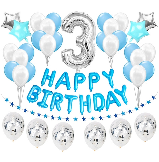 37 sztuk srebrnych balonów z cyfrą 1-9 dla chłopców na pierwsze urodziny - książę 18 30 - Wianko - 6