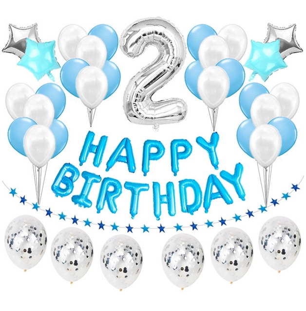 37 sztuk srebrnych balonów z cyfrą 1-9 dla chłopców na pierwsze urodziny - książę 18 30 - Wianko - 5
