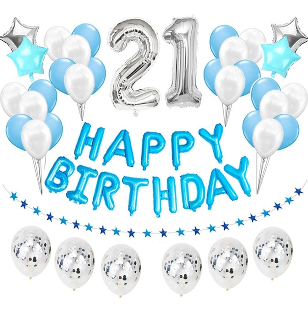 37 sztuk srebrnych balonów z cyfrą 1-9 dla chłopców na pierwsze urodziny - książę 18 30 - Wianko - 13