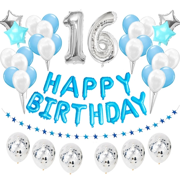 37 sztuk srebrnych balonów z cyfrą 1-9 dla chłopców na pierwsze urodziny - książę 18 30 - Wianko - 11